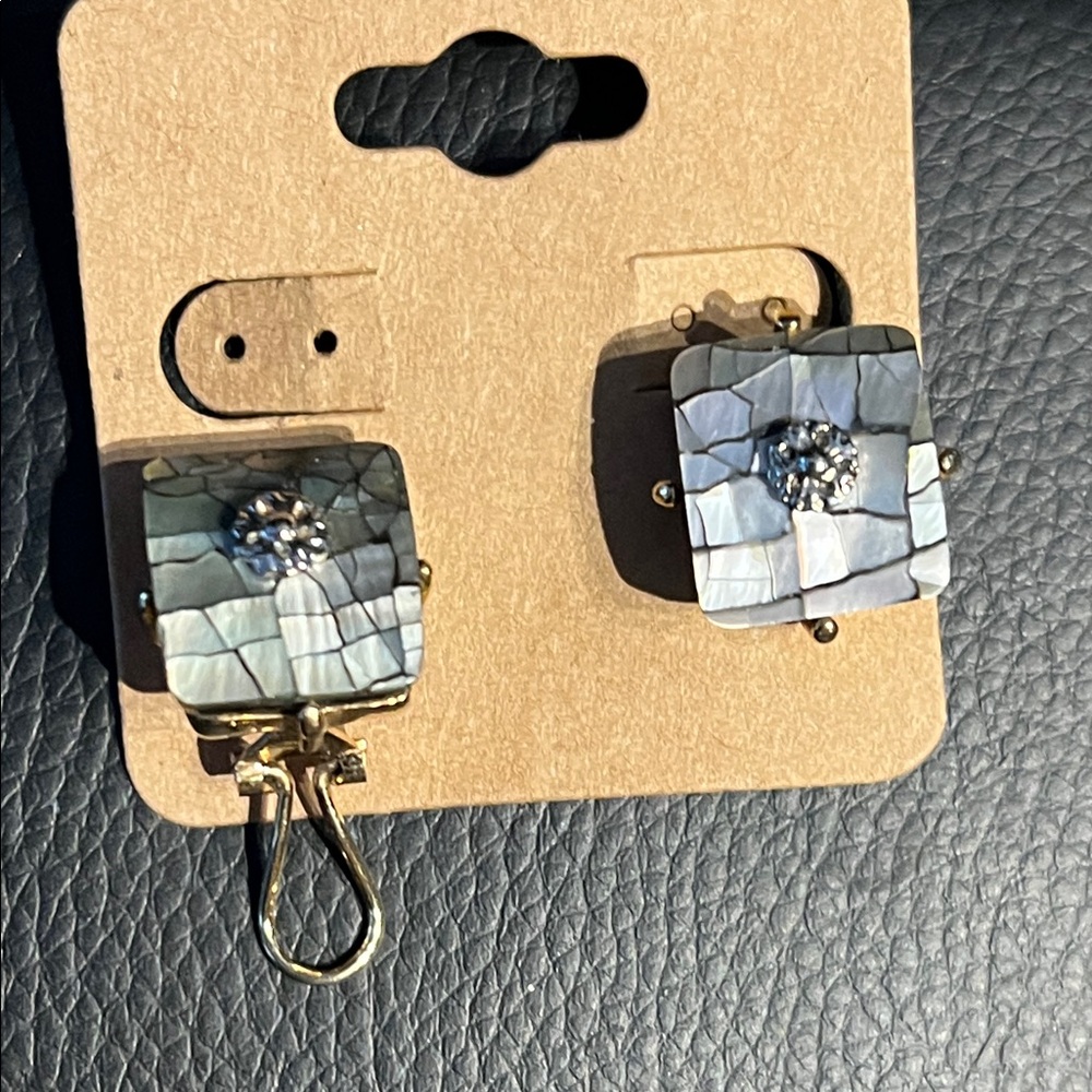 4/$20 Elegant Silver and Gold Mosaic Earrings
